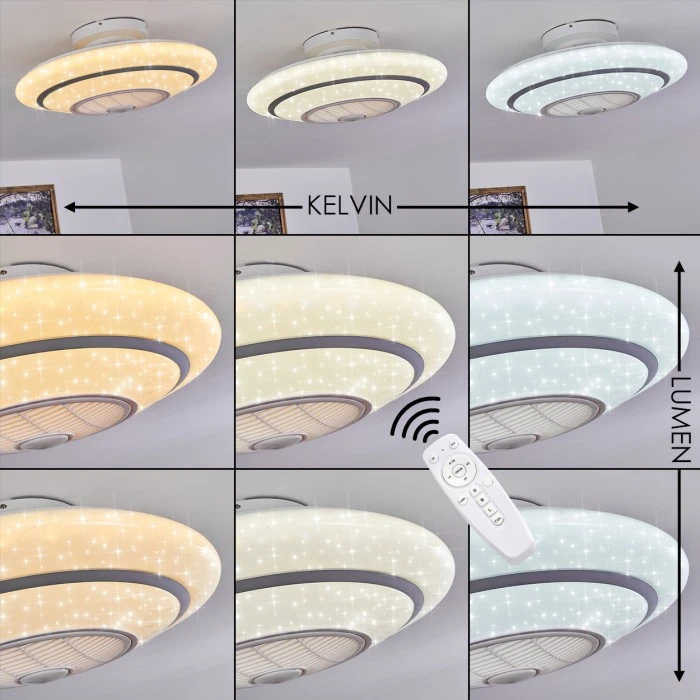 Hofstein Sitges Deckenventilator LED Weiß, 1-flammig, Fernbedienung 4 Hofstein Sitges Deckenventilator LED Weiß, 1-flammig, Fernbedienung – Bild 4