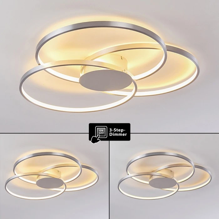 Hofstein Skanes Deckenleuchte LED Nickel-Matt, 1-flammig 3 Hofstein Skanes Deckenleuchte LED Nickel-Matt, 1-flammig – Bild 3