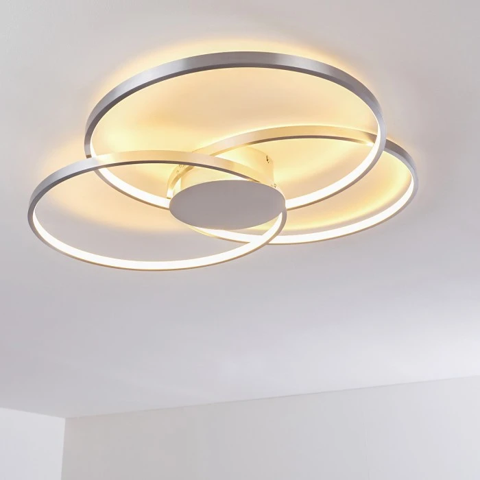 Hofstein Skanes Deckenleuchte LED Nickel-Matt, 1-flammig 6 Hofstein Skanes Deckenleuchte LED Nickel-Matt, 1-flammig – Bild 6