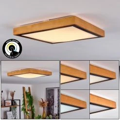 Hofstein Sobredo Deckenleuchte LED Schwarz, Naturfarben, 1-flammig