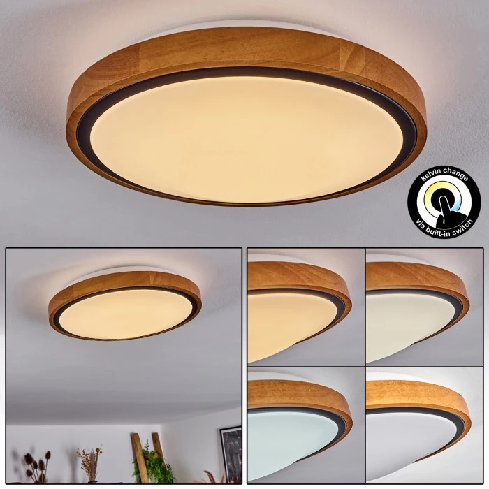 Hofstein Sobredo Deckenleuchte LED Schwarz, Weiß, Naturfarben, 1-flammig 1 Hofstein Sobredo Deckenleuchte LED Schwarz, Weiß, Naturfarben, 1-flammig