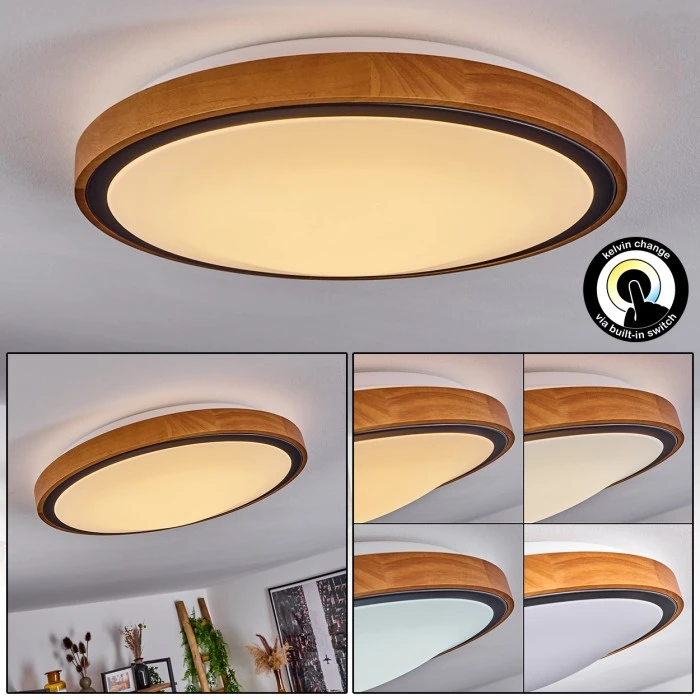 Hofstein Sobredo Deckenleuchte LED Schwarz, Weiß, Naturfarben, 1-flammig 1 Hofstein Sobredo Deckenleuchte LED Schwarz, Weiß, Naturfarben, 1-flammig