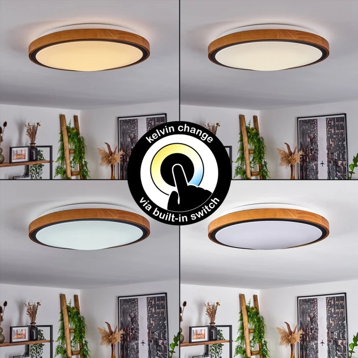 Hofstein Sobredo Deckenleuchte LED Schwarz, Weiß, Naturfarben, 1-flammig 2 Hofstein Sobredo Deckenleuchte LED Schwarz, Weiß, Naturfarben, 1-flammig – Bild 2