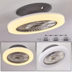 Hofstein Somalia Deckenventilator LED Silber, Transparent, Klar, 1-flammig