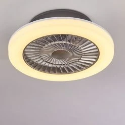 Hofstein Somalia Deckenventilator LED Silber, Transparent, Klar, 1-flammig -LED Leuchten Verkäufe 2022 somalia deckenventilator h3372678 6