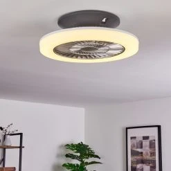 Hofstein Somalia Deckenventilator LED Silber, Transparent, Klar, 1-flammig -LED Leuchten Verkäufe 2022 somalia deckenventilator h3372678 9