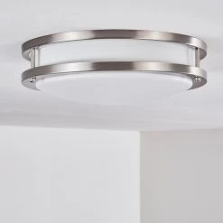 Hofstein Sora Deckenleuchte LED Nickel-Matt, Wei&szlig;, 1-flammig -LED Leuchten Verkäufe 2022 sora deckenleuchte h3266182 do4 12