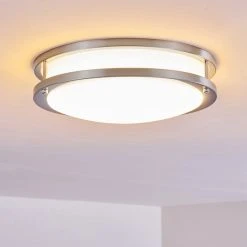 Hofstein Sora Deckenleuchte LED Nickel-Matt, Wei&szlig;, 1-flammig -LED Leuchten Verkäufe 2022 sora deckenleuchte h3266182 do4 4