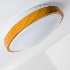Hofstein Sora Wood Deckenlampe LED Wei&szlig;, Holz hell, 1-flammig -LED Leuchten Verkäufe 2022 sora wood deckenlampe h168449 11