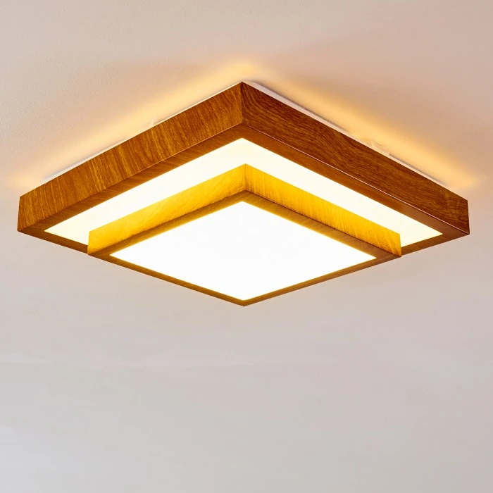 Hofstein Sora Wood Deckenleuchte LED Weiß, Holz hell, 1-flammig 11 Hofstein Sora Wood Deckenleuchte LED Weiß, Holz hell, 1-flammig – Bild 11