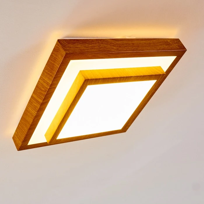 Hofstein Sora Wood Deckenleuchte LED Weiß, Holz hell, 1-flammig 6 Hofstein Sora Wood Deckenleuchte LED Weiß, Holz hell, 1-flammig – Bild 6