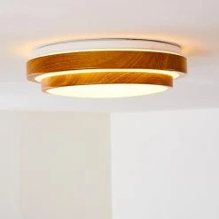 Hofstein Sora Wood Deckenleuchte LED Weiß, Holz hell, 1-flammig -LED Leuchten Verkäufe 2022 sora wood deckenleuchte h3011294 do4 9