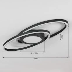 Hofstein Sorte Deckenleuchte LED Schwarz, Weiß, 1-flammig -LED Leuchten Verkäufe 2022 sorte deckenleuchte h3438633 3