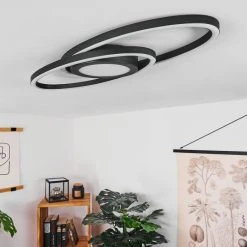 Hofstein Sorte Deckenleuchte LED Schwarz, Weiß, 1-flammig -LED Leuchten Verkäufe 2022 sorte deckenleuchte h3438633 9