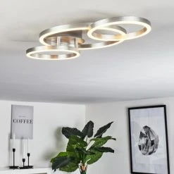 Hofstein Sorte Deckenleuchte LED Nickel-Matt, 1-flammig