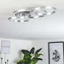 Hofstein Sorte Deckenleuchte LED Nickel-Matt, 1-flammig -LED Leuchten Verkäufe 2022 sorte deckenleuchte h3457115 11