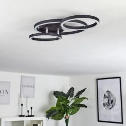 Hofstein Sorte Deckenleuchte LED Chrom, Schwarz, 1-flammig -LED Leuchten Verkäufe 2022 sorte deckenleuchte h3457139 11