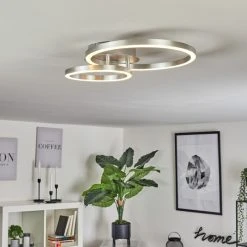 Hofstein Sorte Deckenleuchte LED Nickel-Matt, 1-flammig