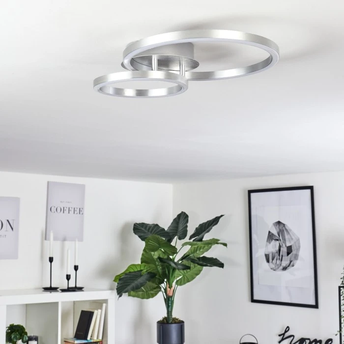 Hofstein Sorte Deckenleuchte LED Nickel-Matt, 1-flammig 14 Hofstein Sorte Deckenleuchte LED Nickel-Matt, 1-flammig – Bild 14