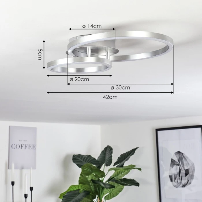 Hofstein Sorte Deckenleuchte LED Nickel-Matt, 1-flammig 4 Hofstein Sorte Deckenleuchte LED Nickel-Matt, 1-flammig – Bild 4