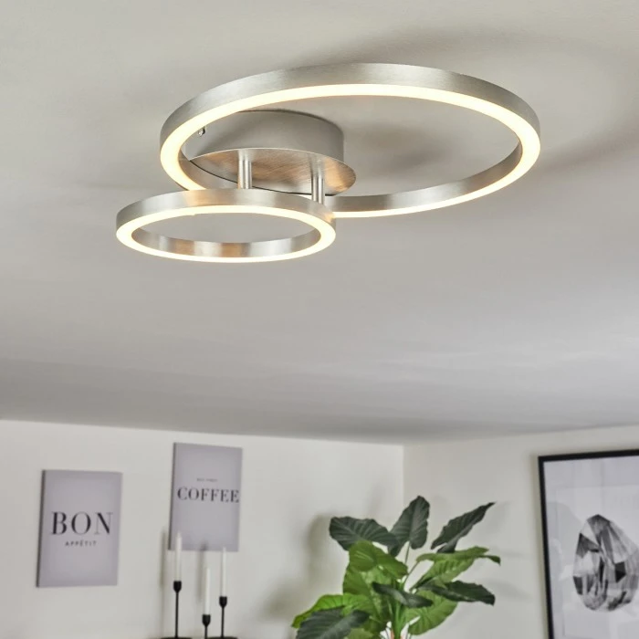 Hofstein Sorte Deckenleuchte LED Nickel-Matt, 1-flammig 9 Hofstein Sorte Deckenleuchte LED Nickel-Matt, 1-flammig – Bild 9