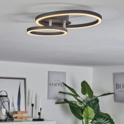 Hofstein Sorte Deckenleuchte LED Chrom, Schwarz, 1-flammig -LED Leuchten Verkäufe 2022 sorte deckenleuchte h3542583 8