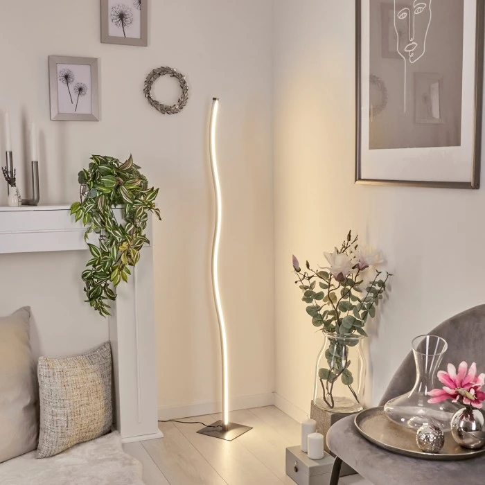 Hofstein Soyo Stehleuchte LED Nickel-Matt, 1-flammig 11 Hofstein Soyo Stehleuchte LED Nickel-Matt, 1-flammig – Bild 11