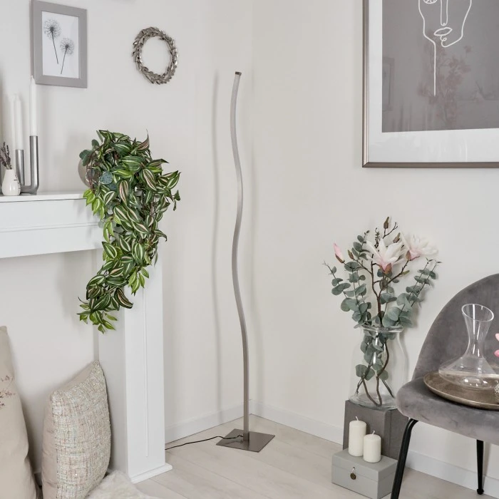 Hofstein Soyo Stehleuchte LED Nickel-Matt, 1-flammig 12 Hofstein Soyo Stehleuchte LED Nickel-Matt, 1-flammig – Bild 12