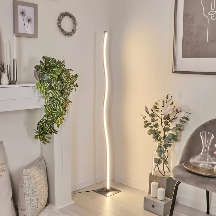 Hofstein Soyo Stehleuchte LED Nickel-Matt, 1-flammig 7 Hofstein Soyo Stehleuchte LED Nickel-Matt, 1-flammig – Bild 7