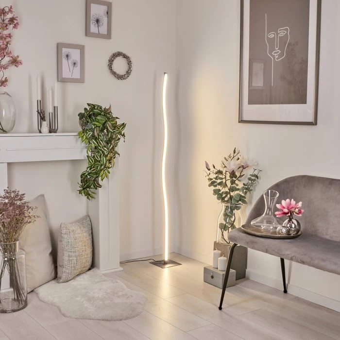 Hofstein Soyo Stehleuchte LED Nickel-Matt, 1-flammig 9 Hofstein Soyo Stehleuchte LED Nickel-Matt, 1-flammig – Bild 9