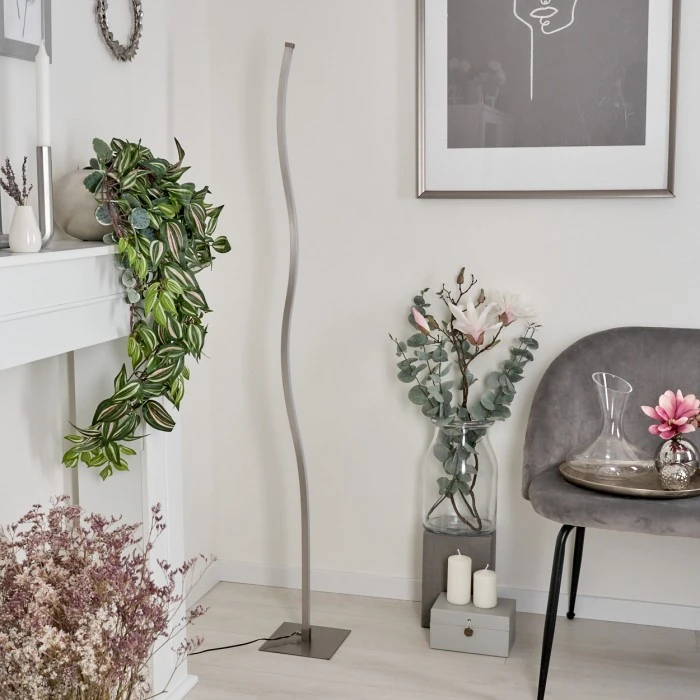 Hofstein Soyo Stehleuchte LED Nickel-Matt, 1-flammig 10 Hofstein Soyo Stehleuchte LED Nickel-Matt, 1-flammig – Bild 10