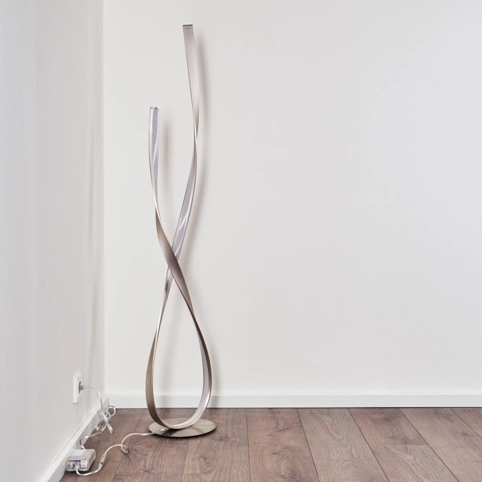 Hofstein Stehleuchte Medle LED Nickel-Matt, 1-flammig 12 Hofstein Stehleuchte Medle LED Nickel-Matt, 1-flammig – Bild 12