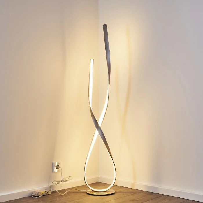 Hofstein Stehleuchte Medle LED Nickel-Matt, 1-flammig 15 Hofstein Stehleuchte Medle LED Nickel-Matt, 1-flammig – Bild 15