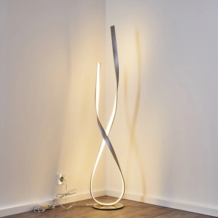 Hofstein Stehleuchte Medle LED Nickel-Matt, 1-flammig 16 Hofstein Stehleuchte Medle LED Nickel-Matt, 1-flammig – Bild 16