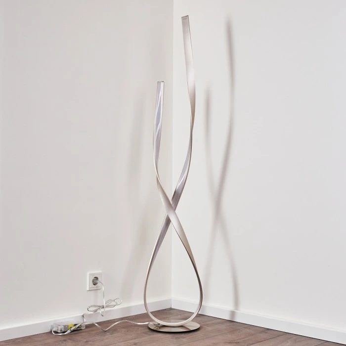 Hofstein Stehleuchte Medle LED Nickel-Matt, 1-flammig 7 Hofstein Stehleuchte Medle LED Nickel-Matt, 1-flammig – Bild 7