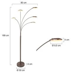 Steinhauer Mexlite Stehleuchte LED Edelstahl, 5-flammig -LED Leuchten Verkäufe 2022 steinhauer mexlite stehleuchte 1327st 6