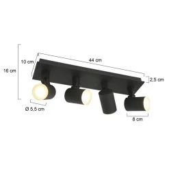 Steinhauer Points noirs Deckenleuchte LED Schwarz, 4-flammig -LED Leuchten Verkäufe 2022 steinhauer points noirs deckenleuchte 3062zw 5
