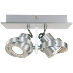 Steinhauer Quatro Deckenspot LED Edelstahl, 2-flammig