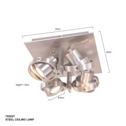 Steinhauer Quatro Deckenspot LED Edelstahl, 4-flammig -LED Leuchten Verkäufe 2022 steinhauer quatro deckenspot 7552st 2