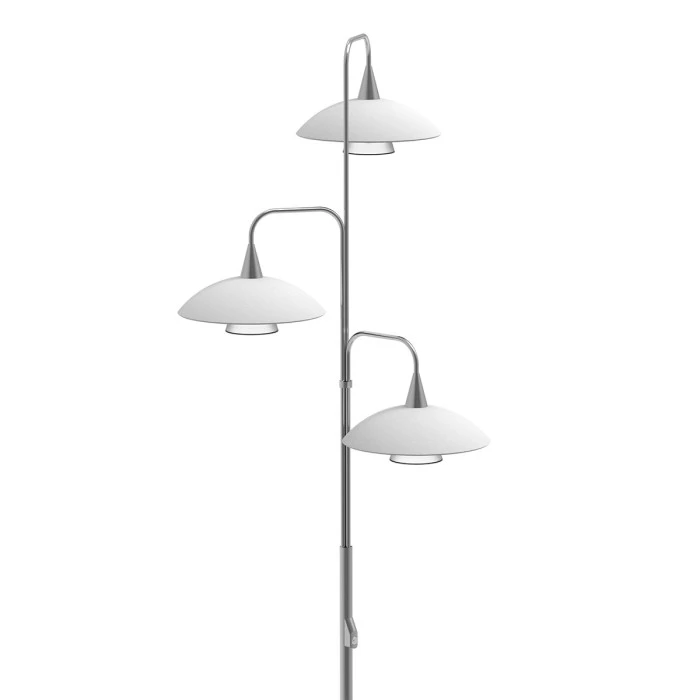 Steinhauer Tallerken Stehleuchte LED Edelstahl, Weiß, 3-flammig 3 Steinhauer Tallerken Stehleuchte LED Edelstahl, Weiß, 3-flammig – Bild 3