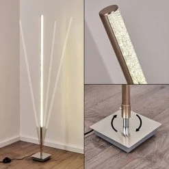 Hofstein Strip Stehleuchte LED Edelstahl, 1-flammig