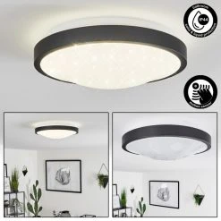 Hofstein Subles Deckenleuchte Bad LED Schwarz, Weiß, 1-flammig, Bewegungsmelder