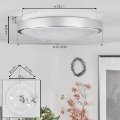 Hofstein Subles Deckenleuchte LED Silber, Weiß, 1-flammig, Bewegungsmelder -LED Leuchten Verkäufe 2022 subles deckenleuchte h3651490 3