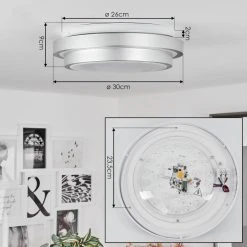 Hofstein Subles Deckenpanel LED Silber, 1-flammig, Bewegungsmelder -LED Leuchten Verkäufe 2022 subles deckenpanel h3652152 3