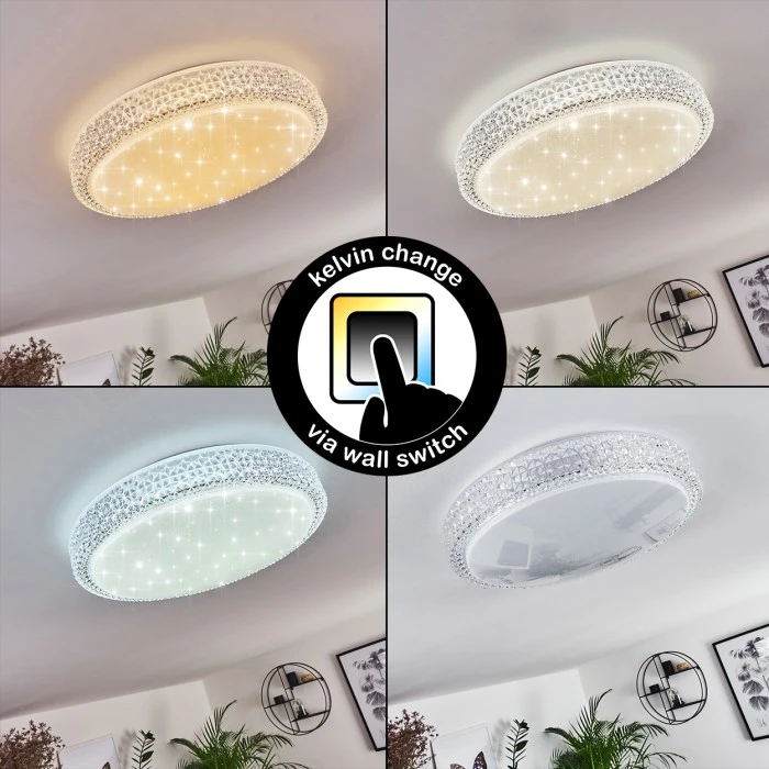 Hofstein Suno Deckenleuchte LED Weiß, Transparent, Klar, 1-flammig 2 Hofstein Suno Deckenleuchte LED Weiß, Transparent, Klar, 1-flammig – Bild 2