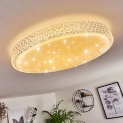 Hofstein Suno Deckenleuchte LED Weiß, Transparent, Klar, 1-flammig, Fernbedienung -LED Leuchten Verkäufe 2022 suno deckenleuchte h3383629 13