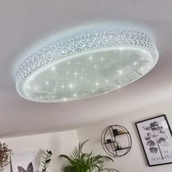 Hofstein Suno Deckenleuchte LED Weiß, Transparent, Klar, 1-flammig, Fernbedienung -LED Leuchten Verkäufe 2022 suno deckenleuchte h3383629 15