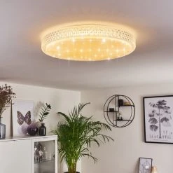 Hofstein Suno Deckenleuchte LED Weiß, Transparent, Klar, 1-flammig, Fernbedienung -LED Leuchten Verkäufe 2022 suno deckenleuchte h3383629 8