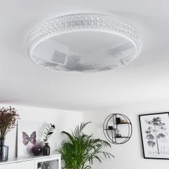 Hofstein Suno Deckenleuchte LED Weiß, Transparent, Klar, 1-flammig, Fernbedienung -LED Leuchten Verkäufe 2022 suno deckenleuchte h3383629 9