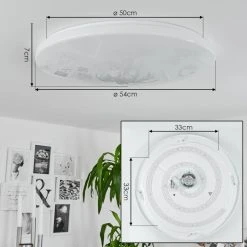Hofstein Sweet Deckenpanel LED Weiß, 1-flammig, Fernbedienung -LED Leuchten Verkäufe 2022 sweet deckenpanel h3562444 3